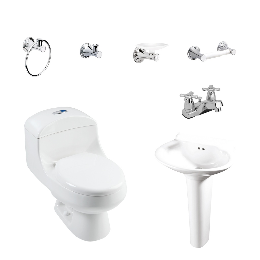 COMBO SANITARIO MONTECARLO BLANCO REDOND CORONA