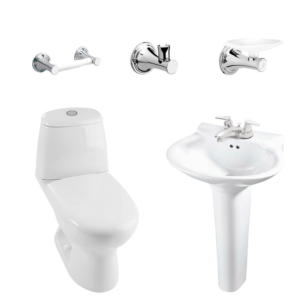 [PCP014] COMBO SANITARIO ECOCLEAN BLANCO CONP. SINGLE CORONA