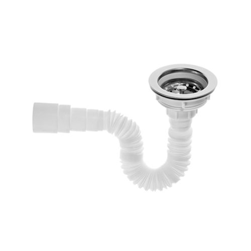 SIFON FLEXIBLE CON CANASTILLA LAVAPLATOS BOCCHERINI