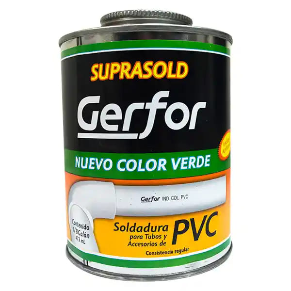 SOLDADURA VERDE GERFOR. PVC 1/8 GAL. 1/8 GAL GERFOR