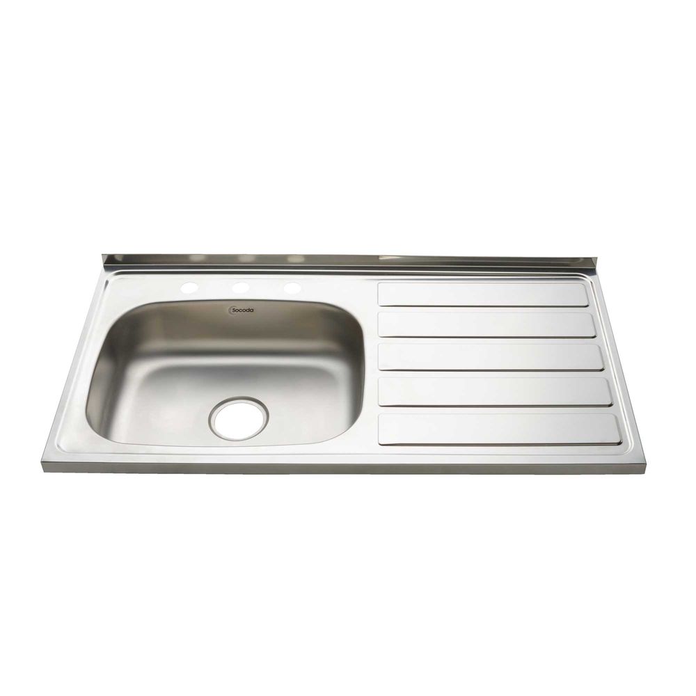 MESON ACERO RAD 100X52 PC IZQ. MEZCLADOR SOCODA