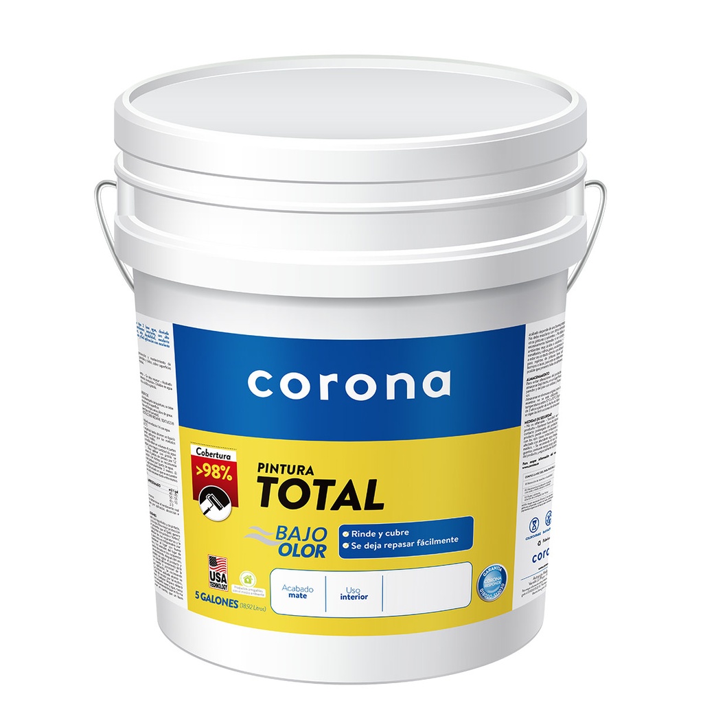 PINTURA TOTAL T2 BLANCO 5GAL CORONA