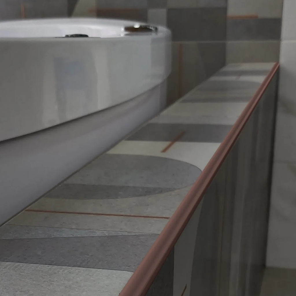 GUARDACANTO ARCO 1385 ALUM. ORO ROSA 10MM X 2.5M ATRIM