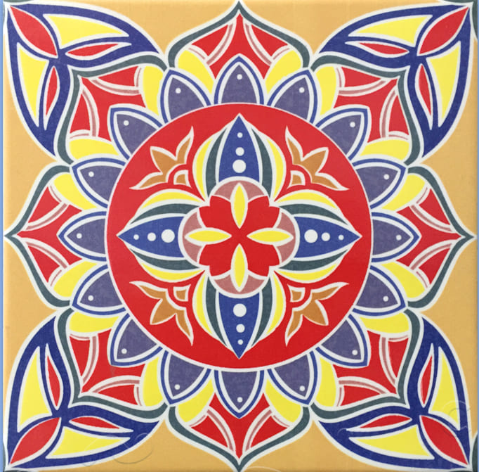 [RDG055] DECORADO MANDALA CAMELIA MULTICOLOR 19.8X19.8 CORONA