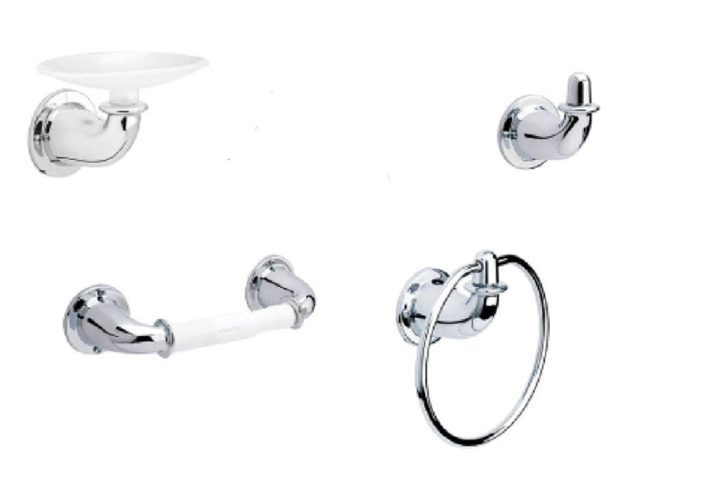 [GA4004] ACCESORIOS DE BAÑO VALENCIA 4PIEZAS CORONA