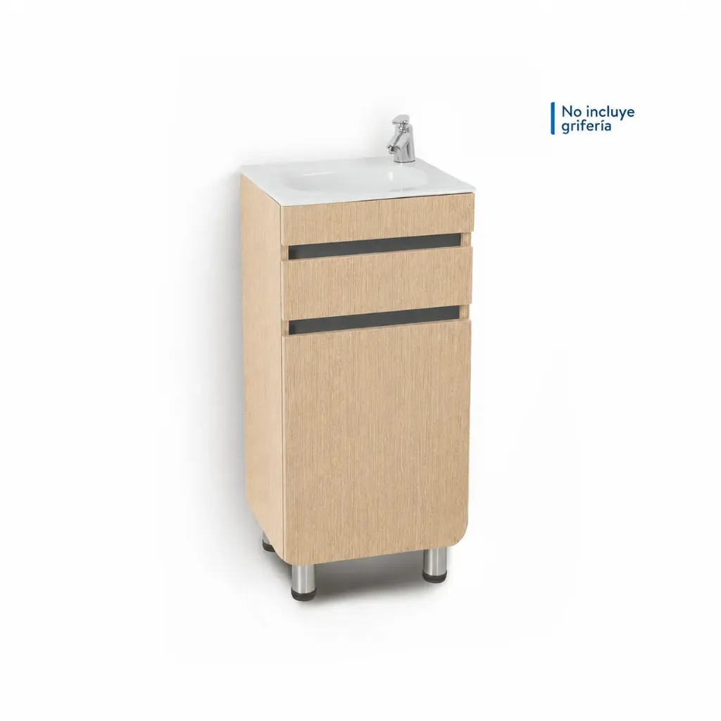 [MBP079] COMBO MUEBLE BAÑO PS ALUVIA CARTAGENA 40X35 RH CON LVM CORONA