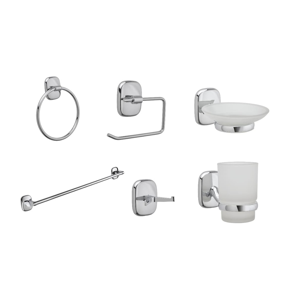 ACCESORIOS DE BAÑO PALMA 6PIEZAS CORONA