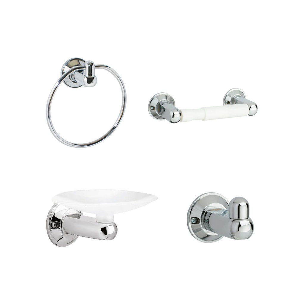 ACCESORIOS DE BAÑO NILO 4PIEZAS CORONA