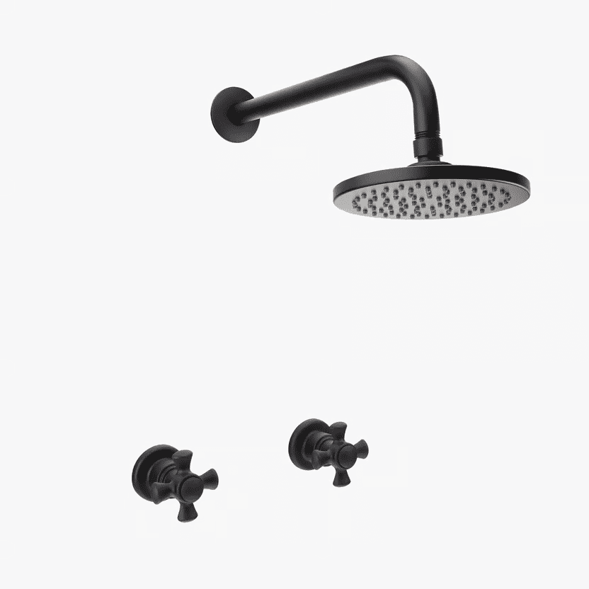 CONJ. MEZCL. DUCHA BALTA 8" CTA CON REGADERA KORAL MATEBLACK CORONA