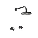 CONJ. MEZCL. DUCHA BALTA 8" CTA CON REGADERA KORAL MATEBLACK CORONA