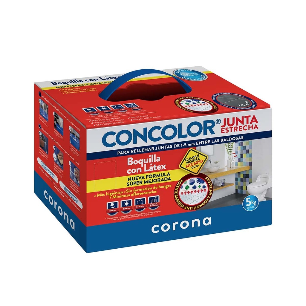 BOQUILLA CONCOLOR JE ANTIHONGOS NEGRO PROFUNDO X 5KG CORONA