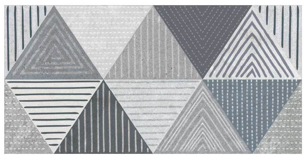 BASE DECORADA INDI ROMBOS GRIS 30X60 CORONA