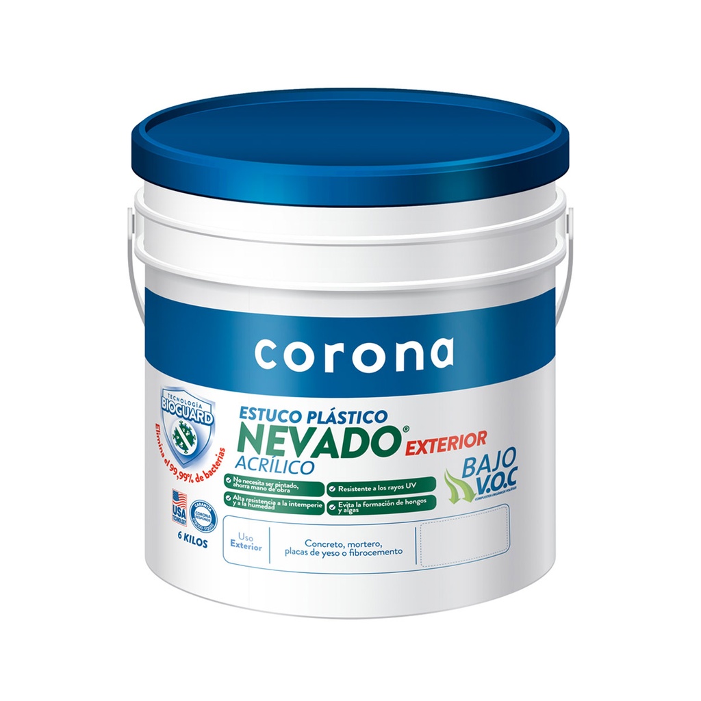 ESTUCO PLASTICO NEVADO GL 6 KG CORONA