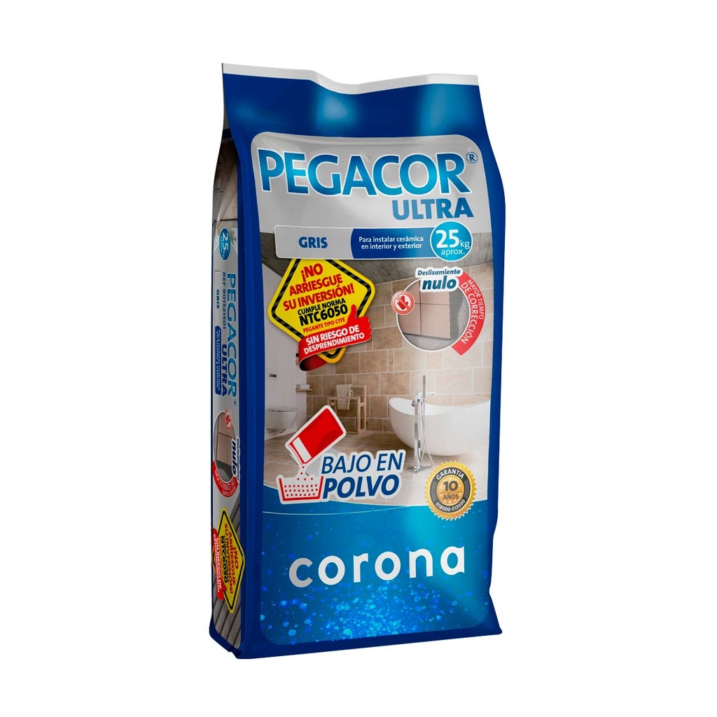 PEGACOR ULTRA GRIS X 25 KG CORONA