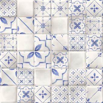 CUADRADO MALAGA  DECO AZUL 31.5X31.5 CORONA