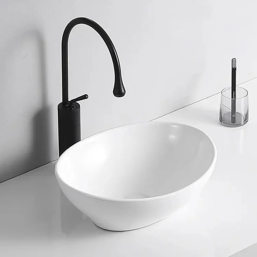 [PLV109] LAVAMANOS VESSEL OVAL BLANCO IMP