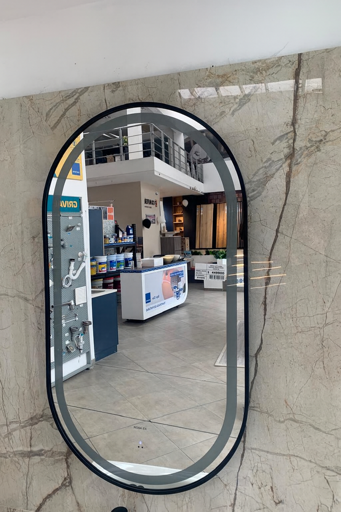 ESPEJO LED VER. ALASKA MARCO NEGRO 100X55 RE