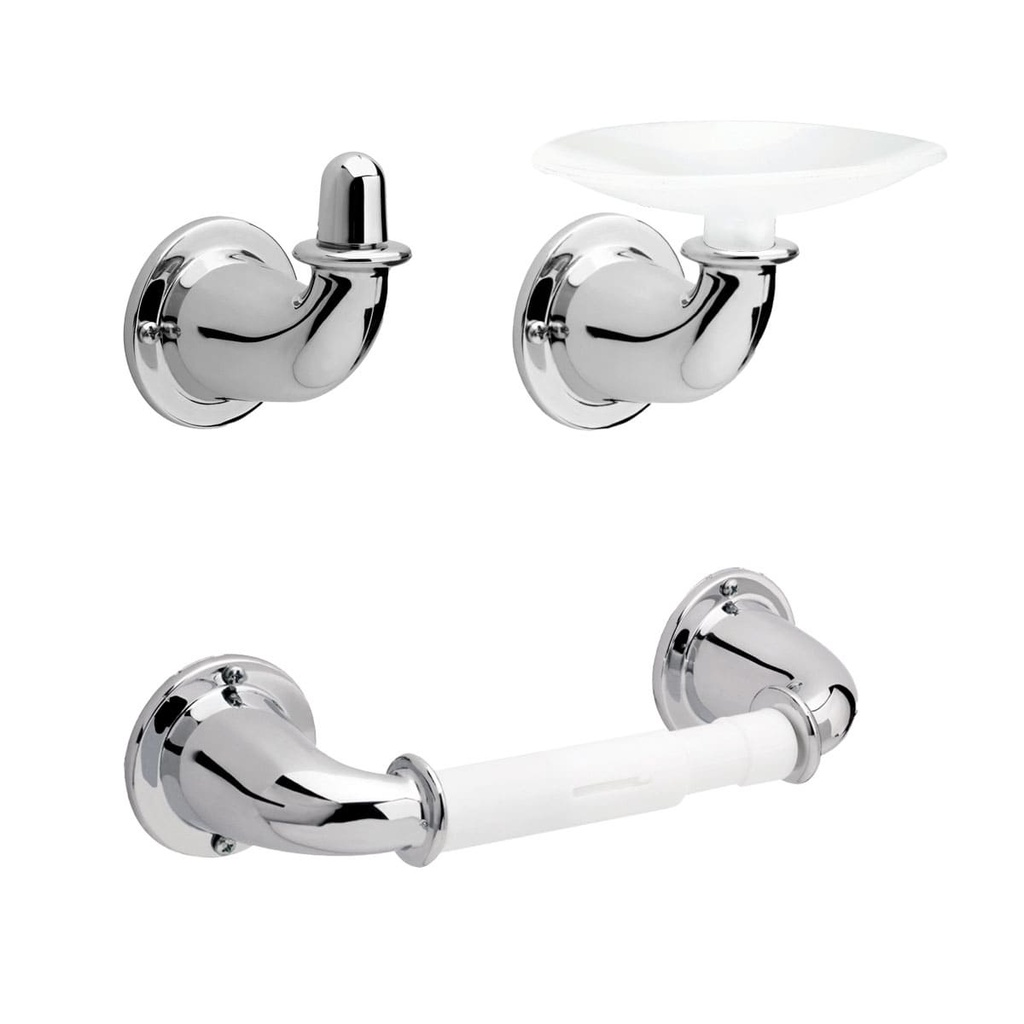 [GA3009] ACCESORIOS DE BAÑO VALENCIA 3PIEZAS CORONA
