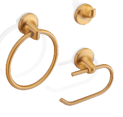 ACCESORIOS DE BAÑO PALERMO 3PIEZAS DORADO CORONA