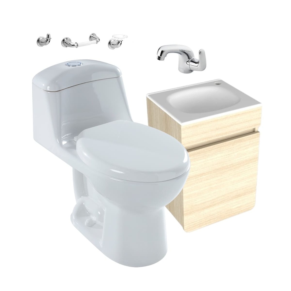 [PCM007] COMBO SMART RED. SINGLE BLANCO CON MUEBLE  ALUVIA MALLADO 40X35 GRIF. ALUVIA CORONA