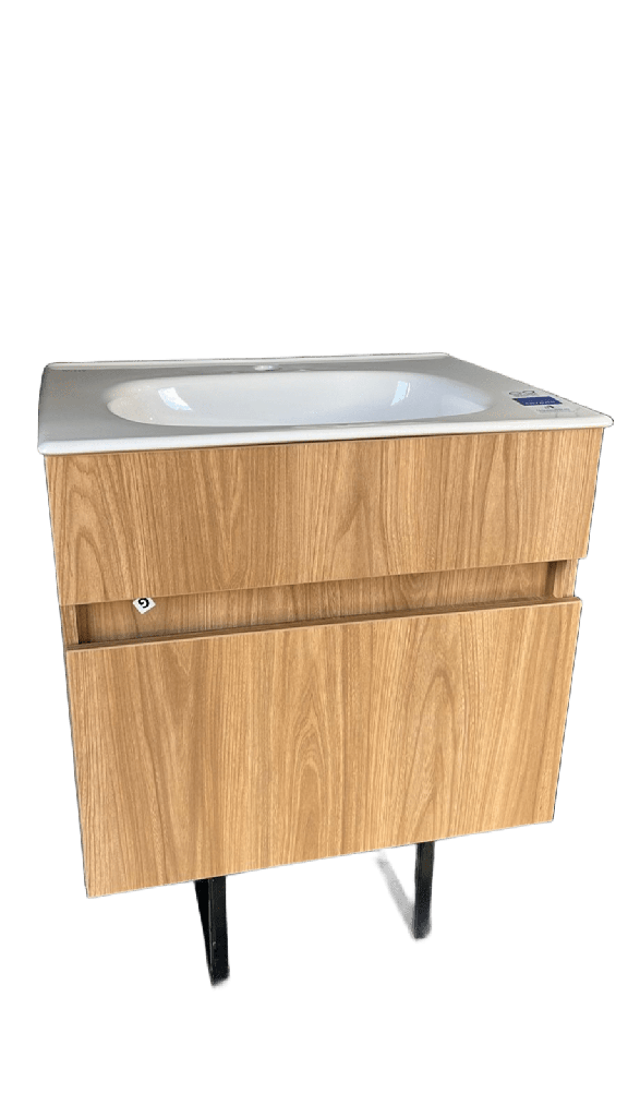 [MBF143] COMBO MUEBLE BAÑO EL PALERMO FRESNO/WENGUE 60X45 RH CON LVM CORONA