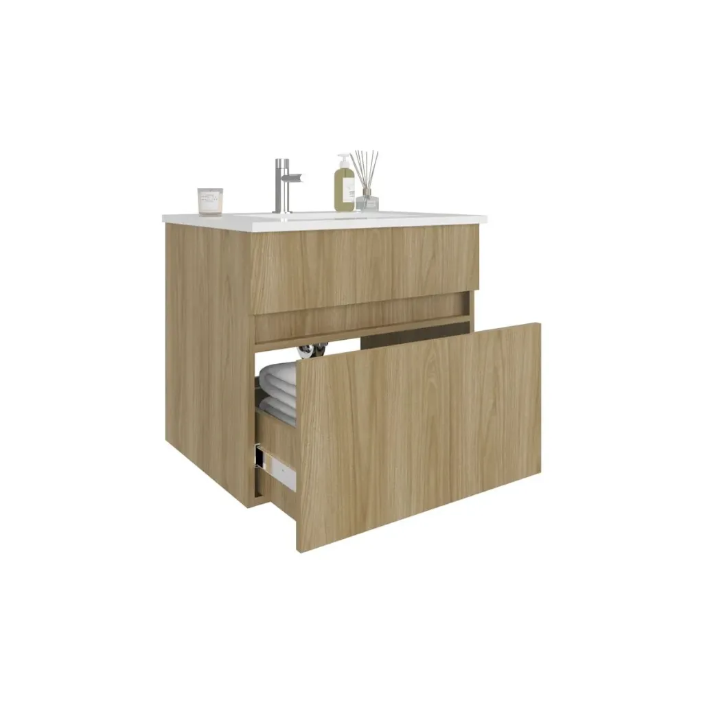 COMBO MUEBLE BAÑO EL PALERMO FRESNO/WENGUE 60X45 RH CON LVM CORONA
