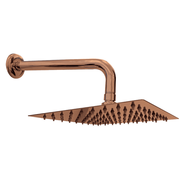 REGADERA CON BRAZO SLIM CUAD. 8" COBRE LASCA STRETTO