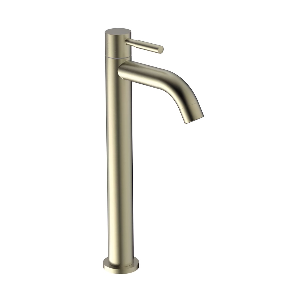 LLAVE SENCILLA LAVAMANOS ALTO VERA DORADO CORONA 