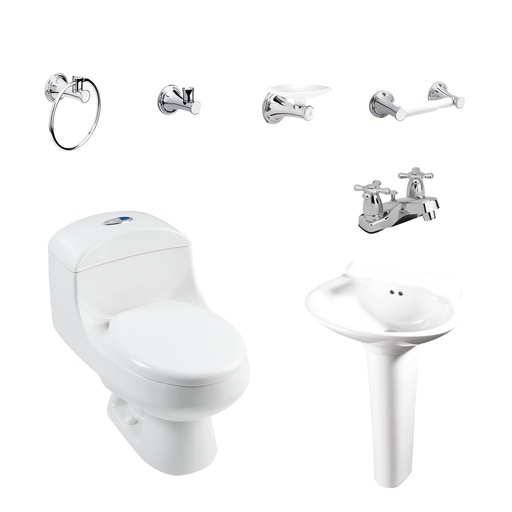 [PCP010] COMBO SANITARIO MONTECARLO BLANCO REDOND CORONA