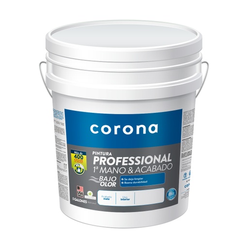 [AV1004] PINTURA PROFESSIONAL T1 1A MANO BLANCO 5 GL CORONA