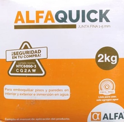 [APB028] ALFAQUICK JUNTA  FINA BLANCO X 2 KG