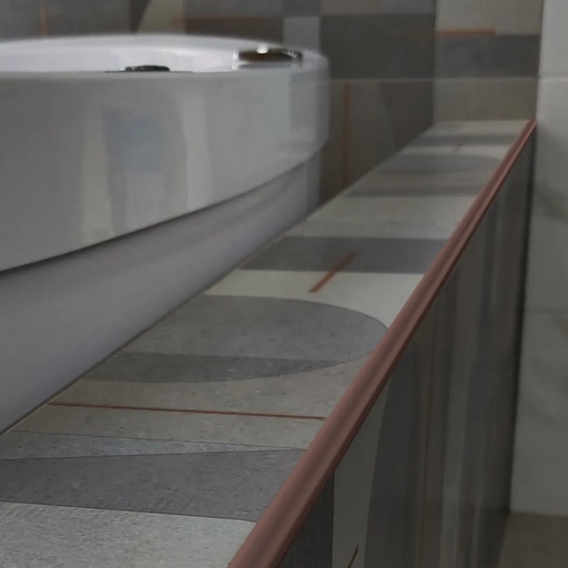 [RAW077] GUARDACANTO ARCO 1385 ALUM. ORO ROSA 10MM X 2.5M ATRIM