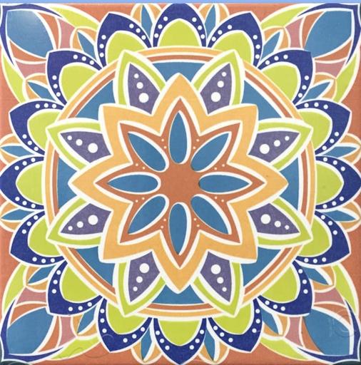 [RDG054] MANDALA LIRIO MULTICOLOR 19.8X19.8 CORONA