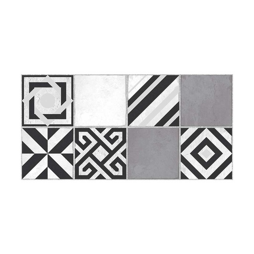 [RDG056] MURAL PISO PARED BENEDETTO NEGRO 29X58 CORONA (3pz)