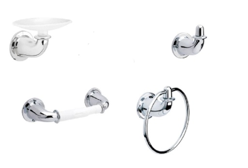 [GA4004] ACCESORIOS DE BAÑO VALENCIA 4PIEZAS CORONA