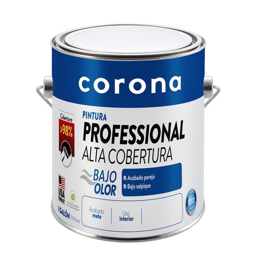 [AVE007] PINTURA PROFESSIONAL ALTA COBERTURA BLANCO ALMENDRA 1GL CORONA