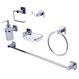 [GA6022] ACCESORIOS DE BAÑO MURANO 6PIEZAS LECCO