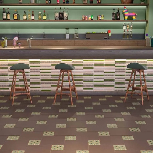 [RDG072] DECORADO VERSALLES ROJO 15x15 ALFA