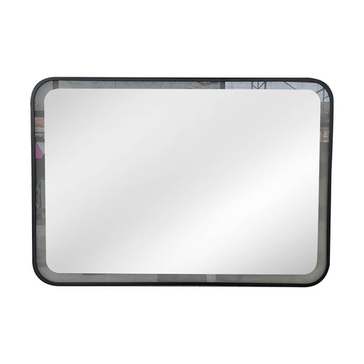 [MES042] ESPEJO LED HORIZ. RECTANGULAR MARCO NEGRO 100X70 IMP
