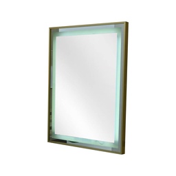 [MES045] ESPEJO LED RECTANGULAR VERTICAL 80x60cm BORDE DORADO