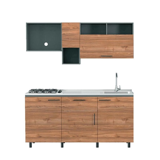 [MCM045] COCINA PRAGA 1.80 PLOMO DER. CORONA