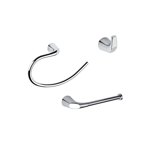 [GA3007] ACCESORIOS DE BAÑO KORAL CROMO 3PIEZAS CORONA