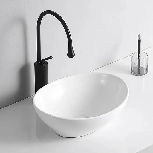 [PLV109] LAVAMANOS VESSEL OVAL BLANCO IMP