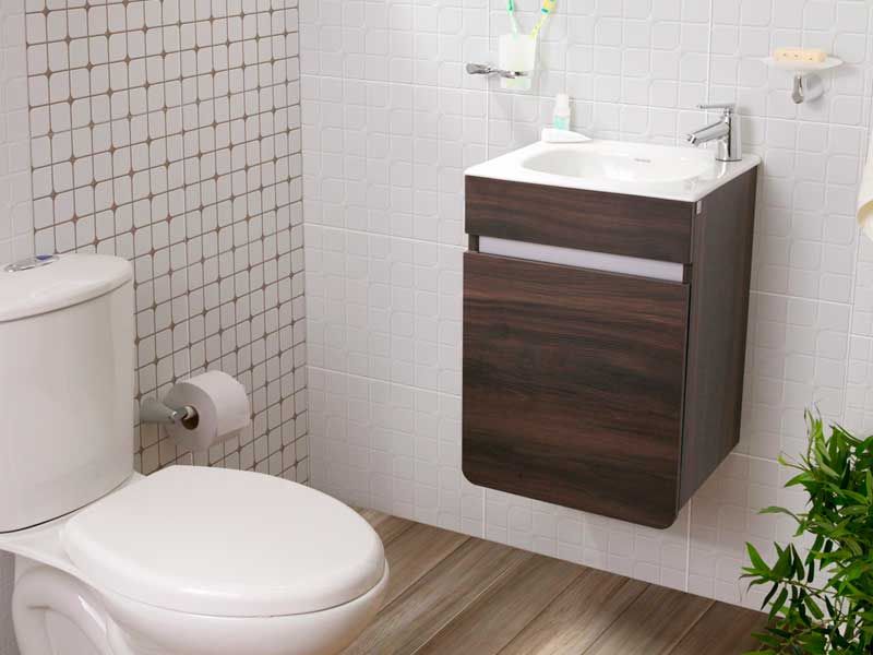 decorar un baño moderno con muebles flotantes