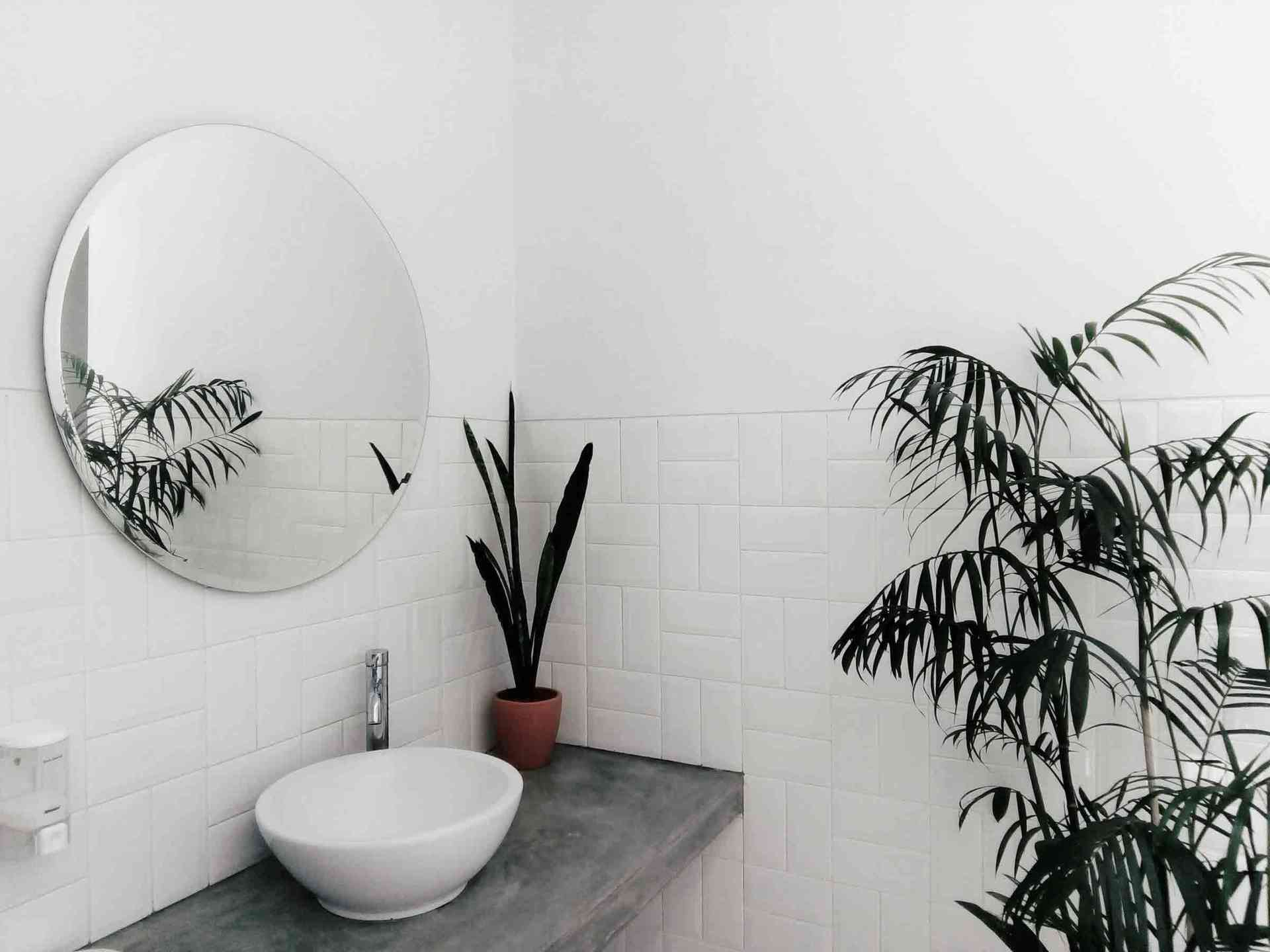 decorar un baño moderno con pintura blanca
