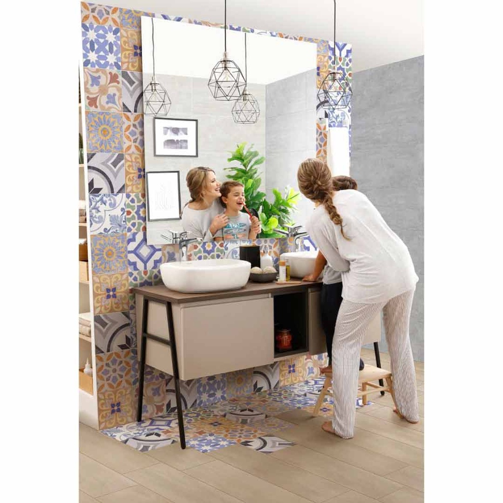 Precio de pared cerámica para baño Corona Salim Azul 19.8X19.8