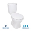 juego de taza de baño sanitario laguna con pedestal blanco