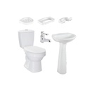 Combo de baños en promoción sanitario laguna con pedestal blanco