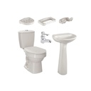 Juegos de taza de baño con lavamanos pedestal beige