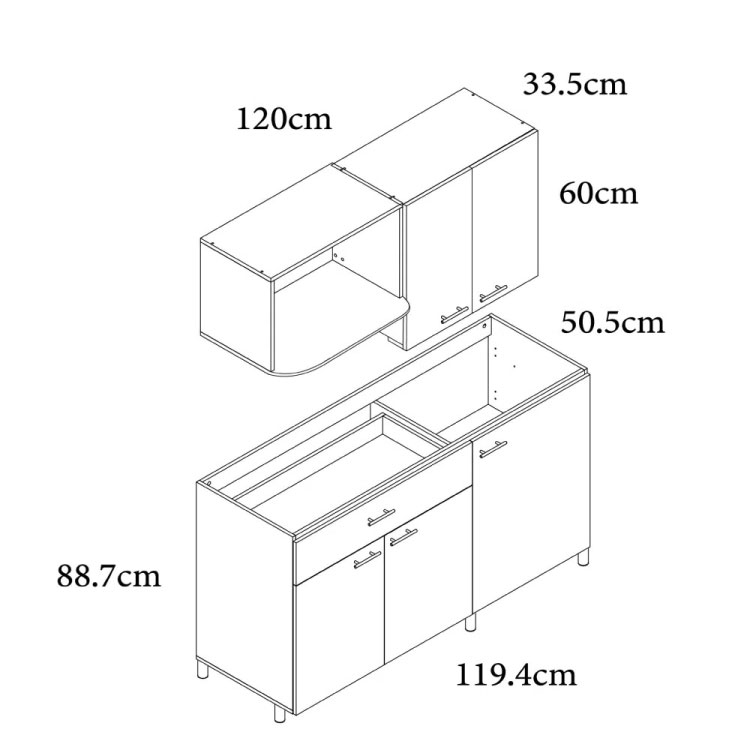 Cocina integral Socoda, mueble superior e inferior